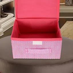 Kuber Industries Pink & Grey 3-Pieces Self Design Foldable Drawer Organisers-30