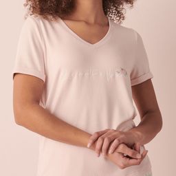 La Vie en Rose V-Neck Short Sleeves T-shirt-image-61