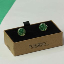 Tossido Men Paisley Printed Round Brass Cufflink-picture-26