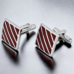 LUCKY JEWELLERY Silver-Plated Cufflink-image-30