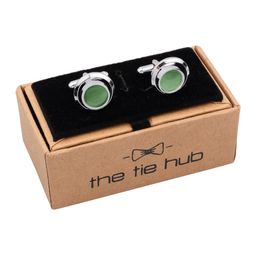 The Tie Hub Men Green Stone Cufflink-image-53