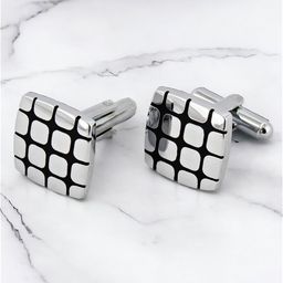 LUCKY JEWELLERY Silver-Plated Cufflink-image-44