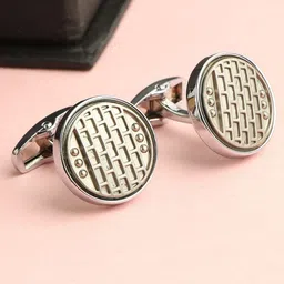 Alvaro Castagnino Gold-Toned Textured Cufflink-image-6