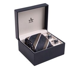 Arrow Men Striped Tie & Cufflinks-image-0