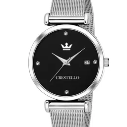 CRESTELLO Women Black Embellished Bracelet Style Analogue Watch Cr-Rg103-image-30