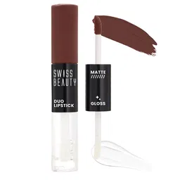 SWISS BEAUTY Long Lasting Transfer Proof Duo Lipstick 10 ml - Hot Chocolate 09-19