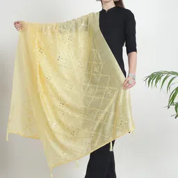 LOOM LEGACY Embroidered Dupatta with Sequinned-50