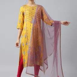 W Purple & Gunmetal-Toned Sequinned Dupatta-picture-30
