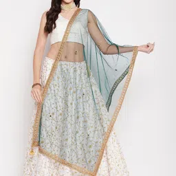 Clora Creation Sequinned Tasselled Border Dupatta-41
