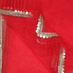 Dupatta Bazaar Ruffle and Lace Embellished Border Net Dupatta image 2