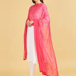 Dupatta Bazaar Floral Embroidered Chiffon Dupatta With Sequinned image 2