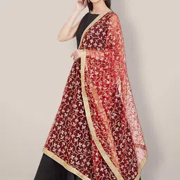 Dupatta Bazaar Embroidered Dupatta with Sequinned image 5