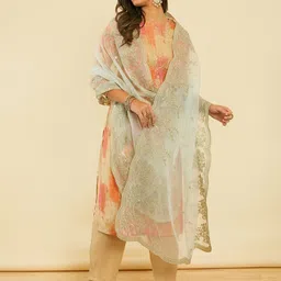 Soch Printed Organza Dupatta with Sequinned image 5