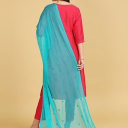Dupatta Bazaar Floral Embroidered Chiffon Dupatta with Sequin image 2