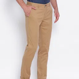 Turtle Men Khaki Slim Fit Solid Chinos-image-13
