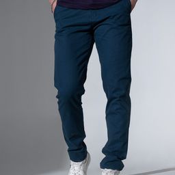 Hubberholme Men Navy Blue Slim Fit Solid Chinos-21