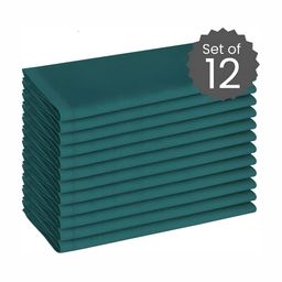 FOVEROS Green 12 Pieces Cotton Table Napkins-58