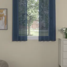 Myntra Elegant Homes Navy Blue Set of 2 Sheer Window Curtain-31