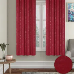 Cortina Red 2 Pieces Black Out Window Curtains-picture-9