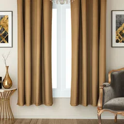 SWAYAM Beige Set of 2 Window Curtains-image-35