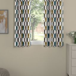 Myntra Elegant Homes White & Green Set of 2 Geometric Window-19
