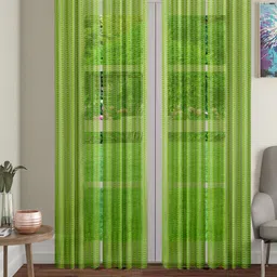 Cortina Green Set of 4 Sheer Curtains-4