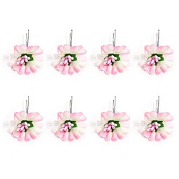 Hair Flare Women Pink & Green Embellished U Pins-image-63