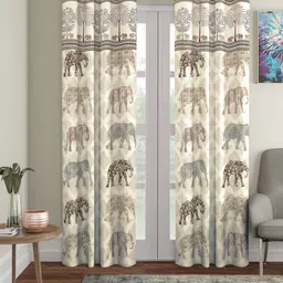 Rajasthan Decor Beige & Brown Set of 2 Curtains-19