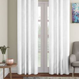 Cortina Set of 2 White Embossed Leaf Print Polyester Door Curtains-13