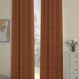 Myntra Elegant Homes Rust Set of 2 Long Door Curtain-45