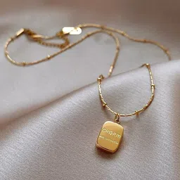 MYKI Gold-Plated Square Pendants with Chains-18