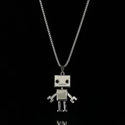 French Accent Men Silver-Plated Contemporary Pendant With Chain-image-72