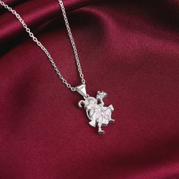 GIVA Rhodium-Plated 925 Sterling Silver Contemporary Pendant With Chain-image-55