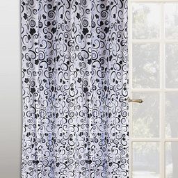 Kuber Industries Black & White PVC Spiral Printed Shower Curtain With 8 Steel Grommets-58