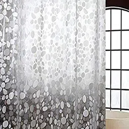 Kuber Industries White PVC Water Proof Shower Curtains-84