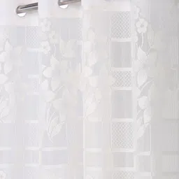 HOSTA HOMES Pack Of 4 Cream-Coloured Self Design Window Curtains image 4