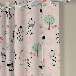 Myntra Elegant Homes Pink & White Set of 2 Quirky Window Curtain image 3