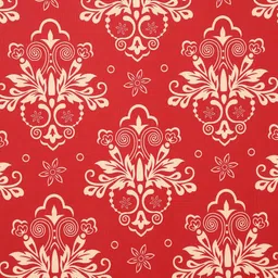 Cortina Set of 2 Red & Beige Printed Regular Curtains image 4