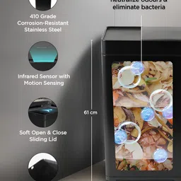 UMAI Black Automatic Smart Sensor Open Dustbin With Lid image 5