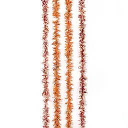 Contrast Living Orange & Red 4 Pieces Textured Pure Cotton Hanging Tinsels Festive Decor-9
