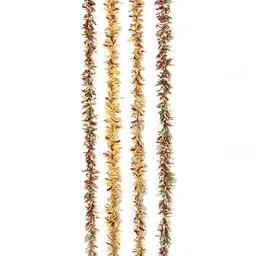 Contrast Living Yellow & Red 4 Pieces Textured Pure Cotton Hanging Tinsels Festive Decor-8