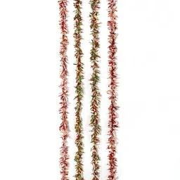 Contrast Living Green & Red 4 Pieces Textured Pure Cotton Hanging Tinsels Festive Decor-picture-8