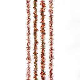 Contrast Living Orange & Red 4 Pieces Textured Pure Cotton Hanging Tinsels Festive Decor-9