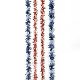 Contrast Living Red & Blue 4 Pieces Textured Pure Cotton Hanging Tinsels Festive Decor-18