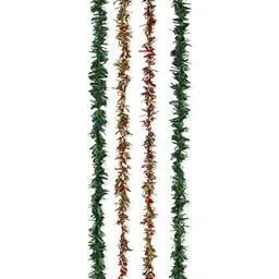 Contrast Living Green & Red 4 Pieces Textured Hanging Tinsels Festive Decor-picture-7