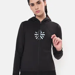 Cultsport Women Brand Logo Print Hooded Sweatshirt-image-79