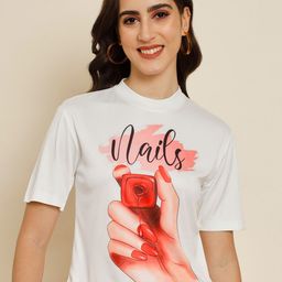 BAESD Graphic Printed High Neck Top-image-95