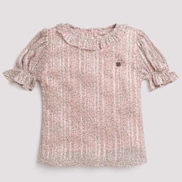 Tiny Girl Floral Printed Puff Sleeves Ruffles Detail A-Line Top-picture-41