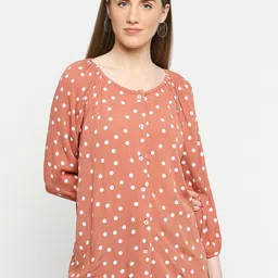 Honey by Pantaloons Rust & White Printed Top-10