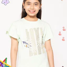 PAMPOLINA Girls Abstract Printed Flared Sleeves Top-image-67